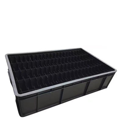 ESD OEM Anti Static Container Plastic Custom Pallet Circulation สีดำ