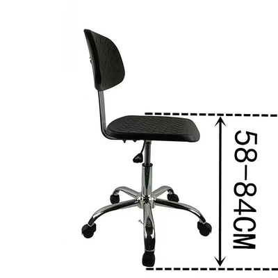 330mm Anti Static Lab เก้าอี้ PU Foam Chair พร้อมพนักพิง