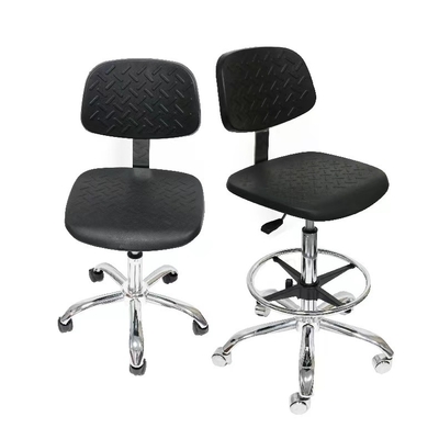 330mm Anti Static Lab เก้าอี้ PU Foam Chair พร้อมพนักพิง