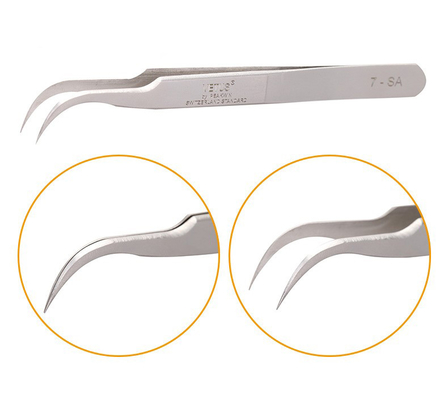 LashArt Straight Vetus Lash Tweezers Curved Fine Point คู่ต่อขนตา