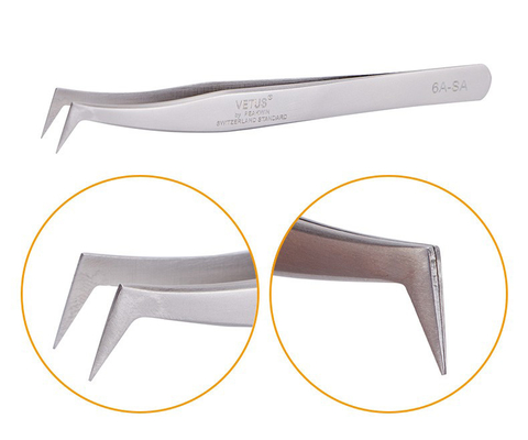 LashArt Straight Vetus Lash Tweezers Curved Fine Point คู่ต่อขนตา
