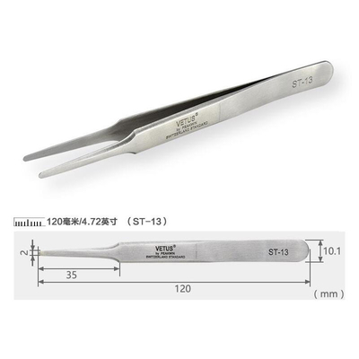 Metal Vetus Lash Tweezers SA แหนบความแม่นยำ Fine Point สำหรับ Cleanroom