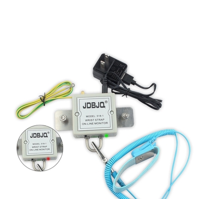 เครื่องทดสอบสายรัด ESD สำหรับห้องปฏิบัติการแบตเตอรี่ 9V สายทดสอบกราวด์ 80 (W) × 40 (H) × 117 (D) MM
