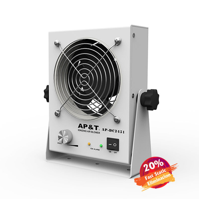 220V 50Hz แนวนอนได้อย่างรวดเร็ว Bench Top ESD Ionizer Fan Shock Protection