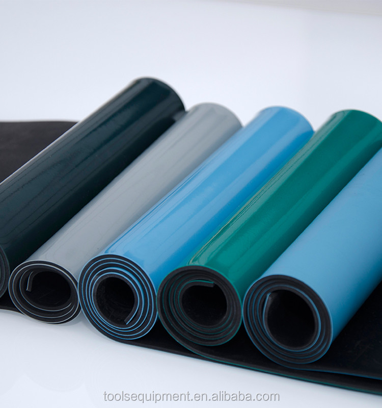 ปรับแต่งตารางยาง ESD Mat พื้นป้องกันไฟฟ้าสถิตย์สำหรับสายการผลิตอิเล็กทรอนิกส์