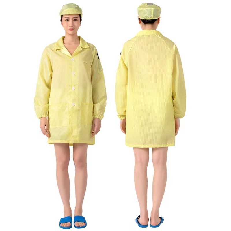 เสื้อผ้าป้องกันไฟฟ้าสถิตย์ทุกขนาด Custom Lint Free Cloth Cleanroom Labor Suit
