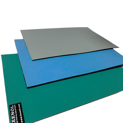 แผ่นยาง ESD สีน้ำเงินสีดำสีเทาสีเขียวสำหรับชุดประกอบอิเล็กทรอนิกส์ 120cm X 90cm
