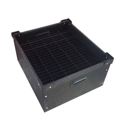 การจัดเก็บชิ้นส่วนอิเล็กทรอนิกส์ Esd ถาดพลาสติก Esd Pcb ถาด ESD กล่องกระดาษลูกฟูกกล่องป้องกันไฟฟ้าสถิตย์ PVC สีดำถัง