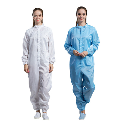 Hooded Clean Room เสื้อผ้าป้องกันไฟฟ้าสถิตย์ Polyester Dustfree ESD Workwear