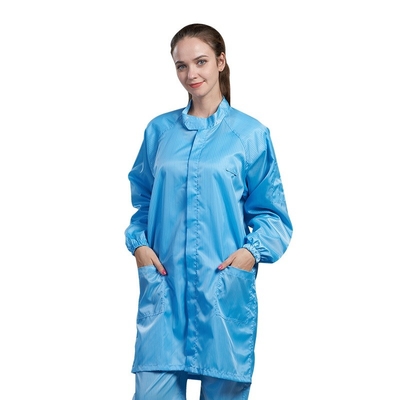 DG001 เสื้อผ้าป้องกันไฟฟ้าสถิตย์ ESD Smock สำหรับคลีนรูมอุตสาหกรรม