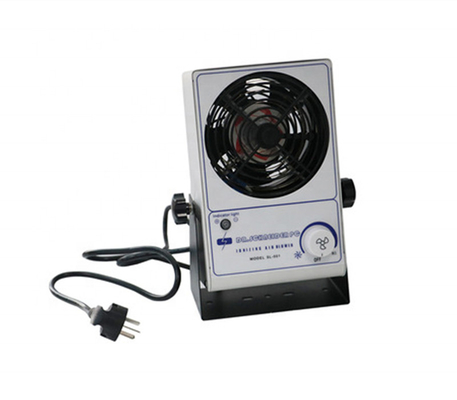 220V 50Hz แนวนอนได้อย่างรวดเร็ว Bench Top ESD Ionizer Fan Shock Protection